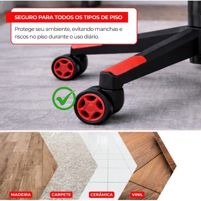 Bộ 5 bánh xe cho ghế chơi game và ghế văn phòng, có chốt tiêu chuẩn 11mm, bánh xe PU chống trầy xước, xoay 360° và dễ dàng lắp đặt: CB12 - $hienthicat